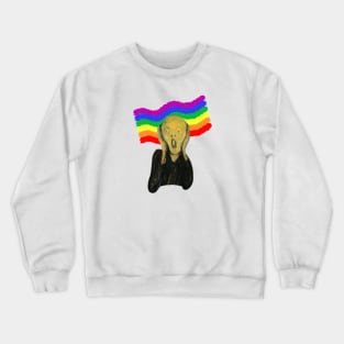 The scream - gay rainbow flag Crewneck Sweatshirt